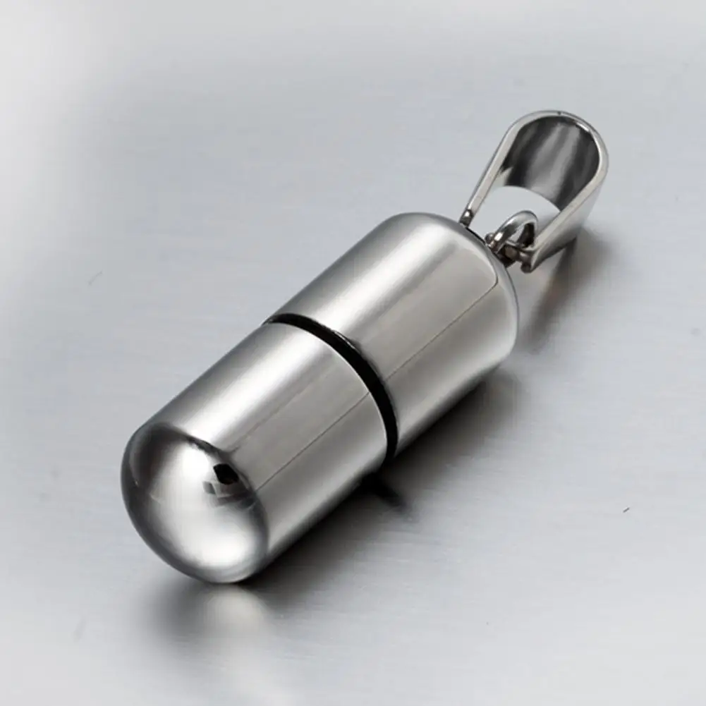 Trendy Pill Holder Pendant  Waterproof Titanium Steel Pill Pendant  Polishing Useful Pill Pendant