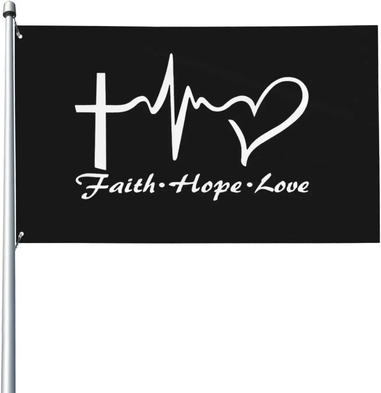 Flagicts 100% Polyester Faith Hope Love Flag