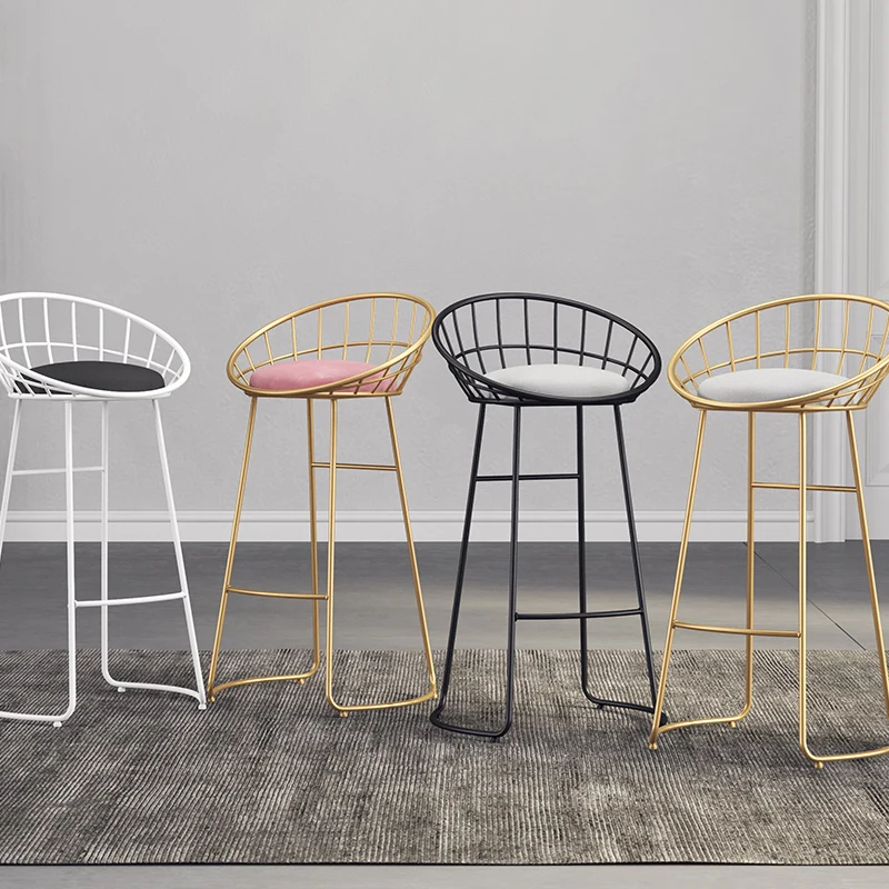 

The smallest modern fecal bar, simple home furniture, restaurant, luxurious gold forged iron back chair, north chair bar