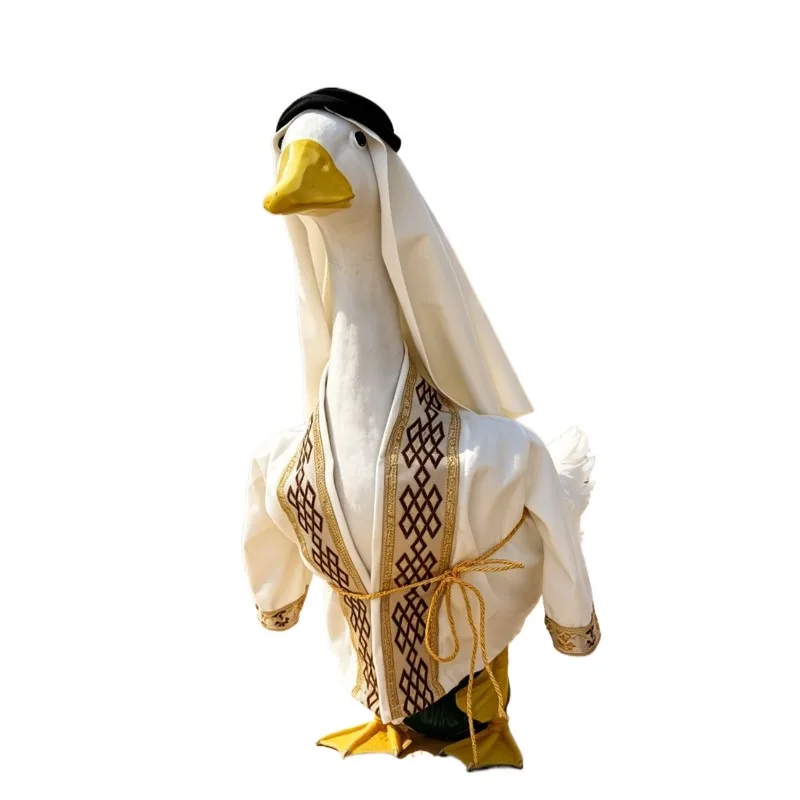 Porch Goose Clothing Funny Prince Goose Clothing 23 Inch Cement Goose Statue Dress Up Clothing Yard Decoration Goose Clothing