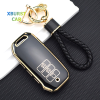 TPU Gold Edge Key Shell Fob Holder For Kia Sorento MQ4 2020 2021 2022 EV6 K8 v6 7Buttons Car Remote Key Case Cover Protector