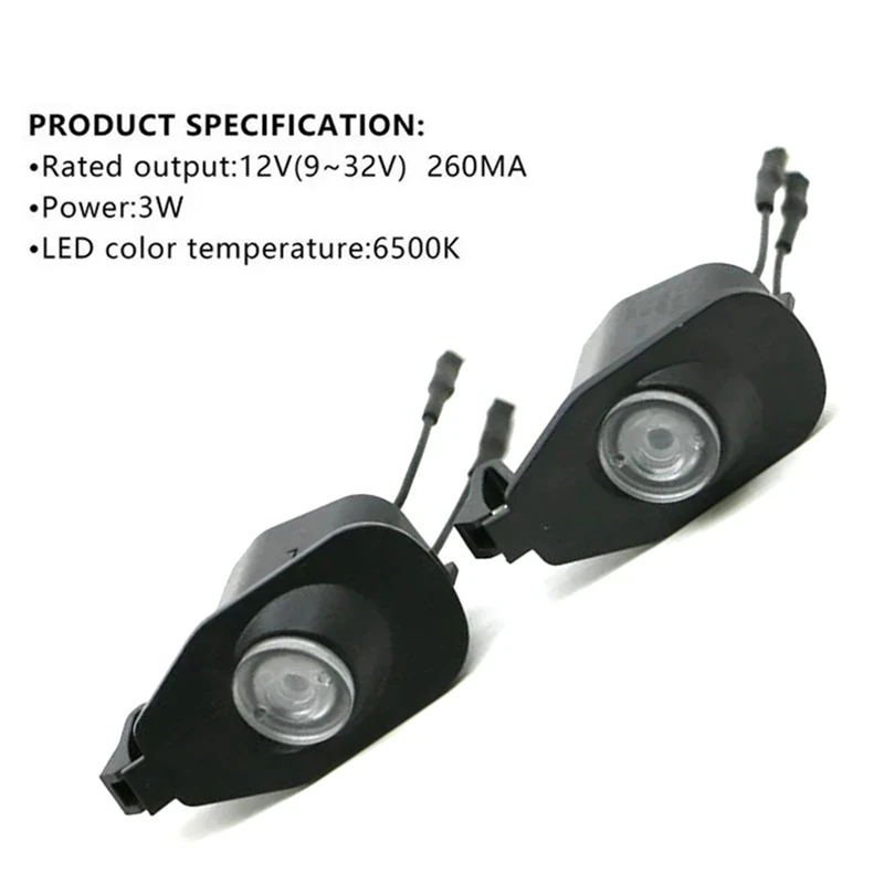 For Ford Mustang 2013-2022 LED Side Puddle Laser-Rearview Mirror Puddle Welcome Courtesy Logo Lights