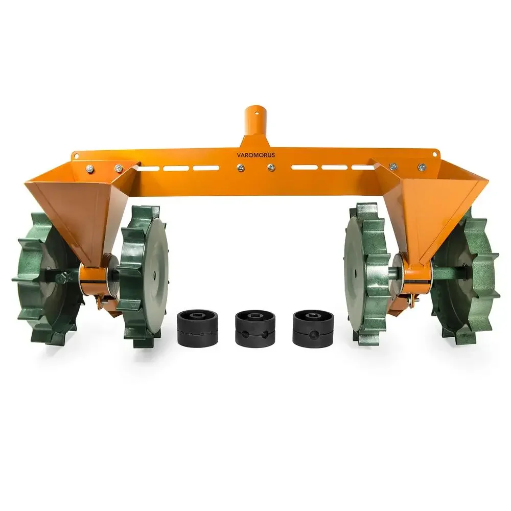 수동 2 줄 야채 파종기, 쉬운 조립, 줄 거리 조절, 빠른 심기, 범용 금속 도구, 옥수수 콩, 양파 무