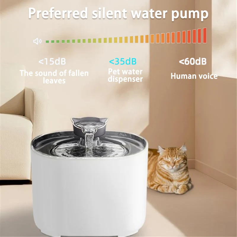 Auto Cat Water Fountain Pet Cat Drinking Fountain With Activated Carbon Filtration Cat Head Shape Faucet Cat Dog Water Dispenser