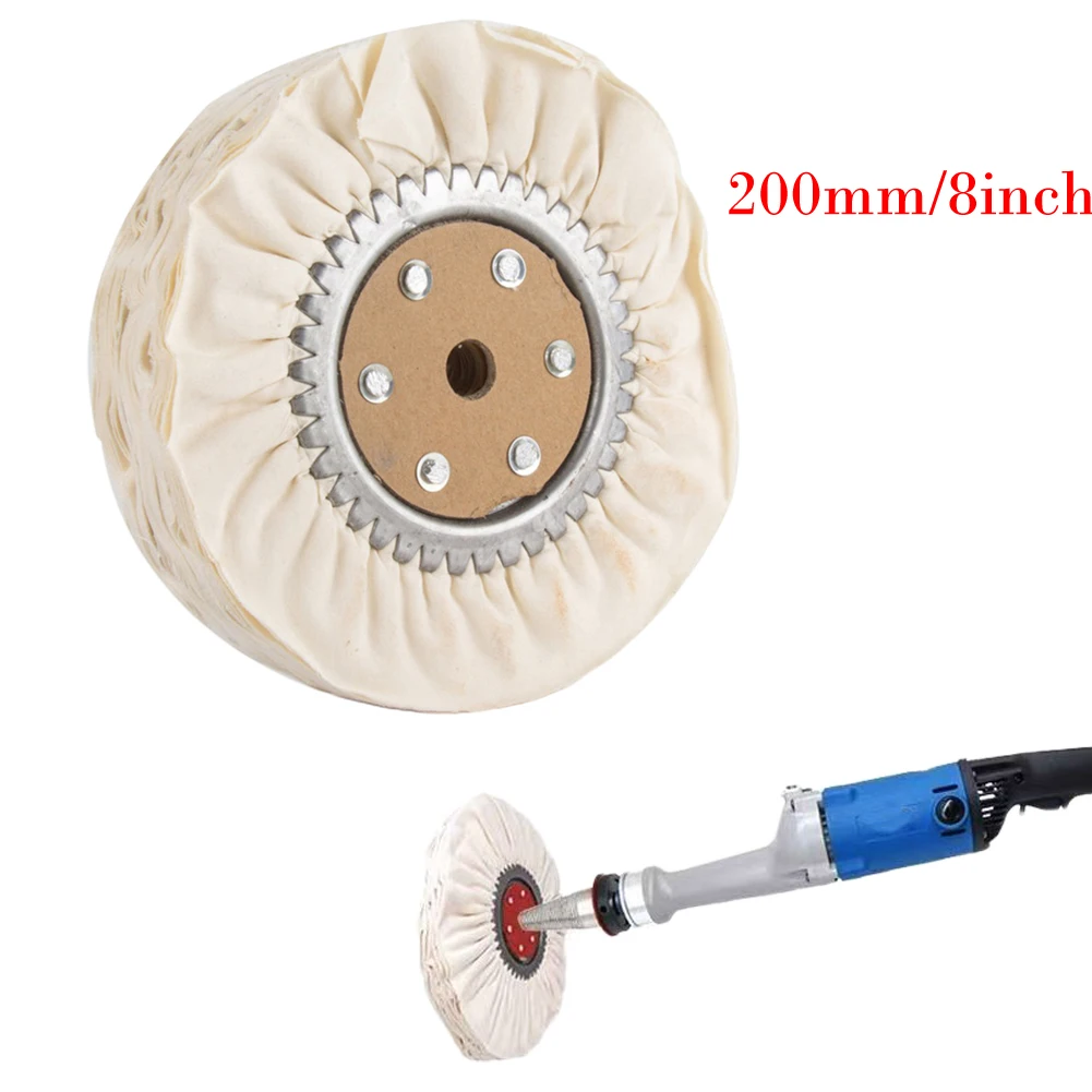

8" Buffs Polishing Wind Wheel Cotton Feather-proof Cloth Iron Core Abrasive For Jewelry/ Stainless Steel/ Wood/ Plastic