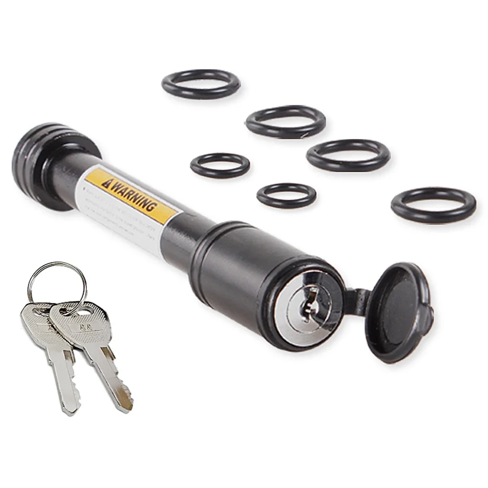 

Trailer Hitch Lock Fits 2 Inch Receiver Tow Receiver Hitch Lock 5/8 Inch Pin Anti-Rattle O-Rings for Tow Truck Boat Bike