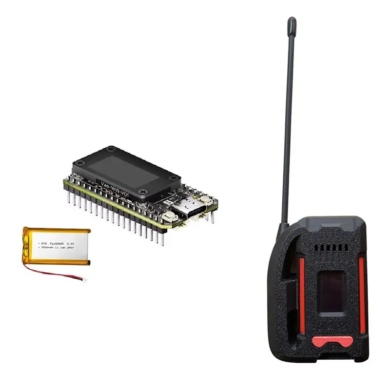 ABZW Solar Powered Wifi BLE ESP32 SX1262 Dev-Board+ Case Meshtastic Heltec Lora 32 V4 0.96Inch OLED Low Power