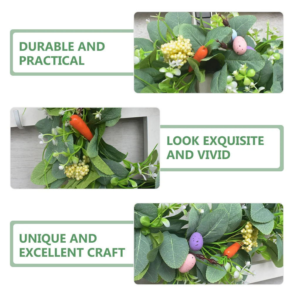 

Easter Wreath Decor Artificial Garland for Front Door Window Wall Hanging Easter Egg Wreath Festive Home Decoration Spring Party