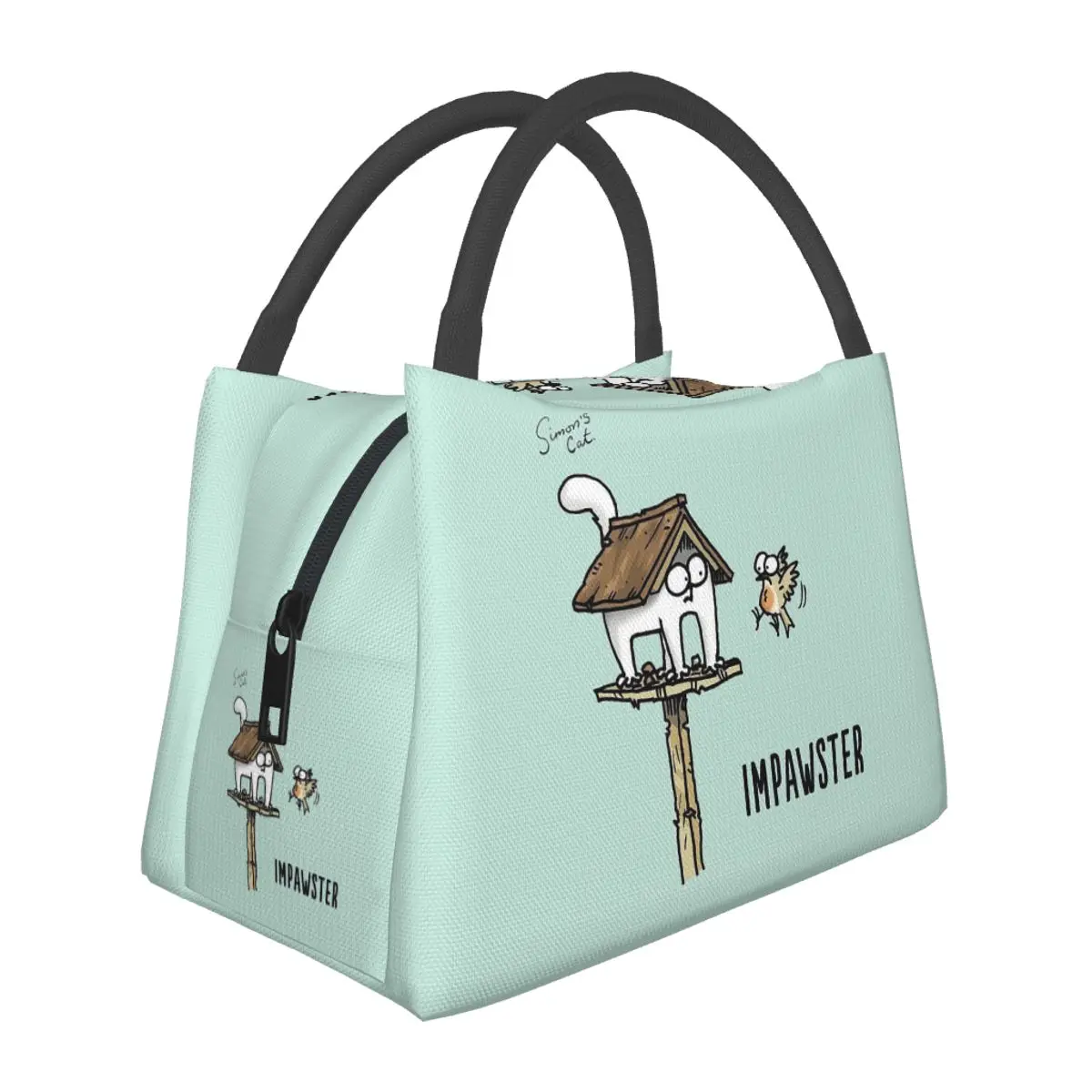 

Термосумка для обедов с мультяшными котами Симонса для женщин, портативный контейнер-холодильник для пикника, термосумка-тоут для еды