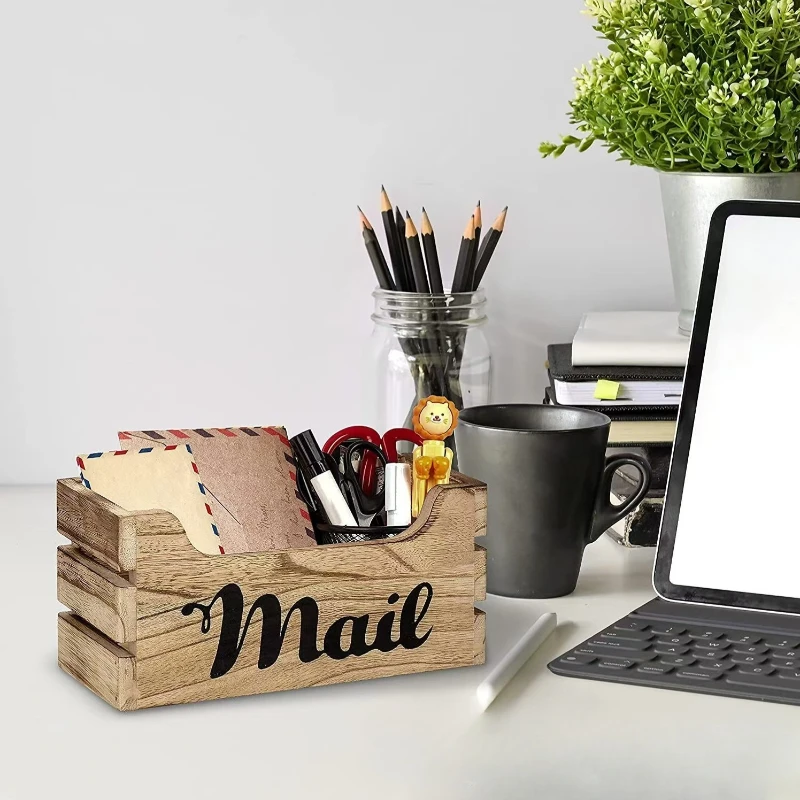 

1Pc Desktop Envelope Sorting Box Wall Mounted Corridor Entrance Storage Rack Storage Box Mail Storage Rack