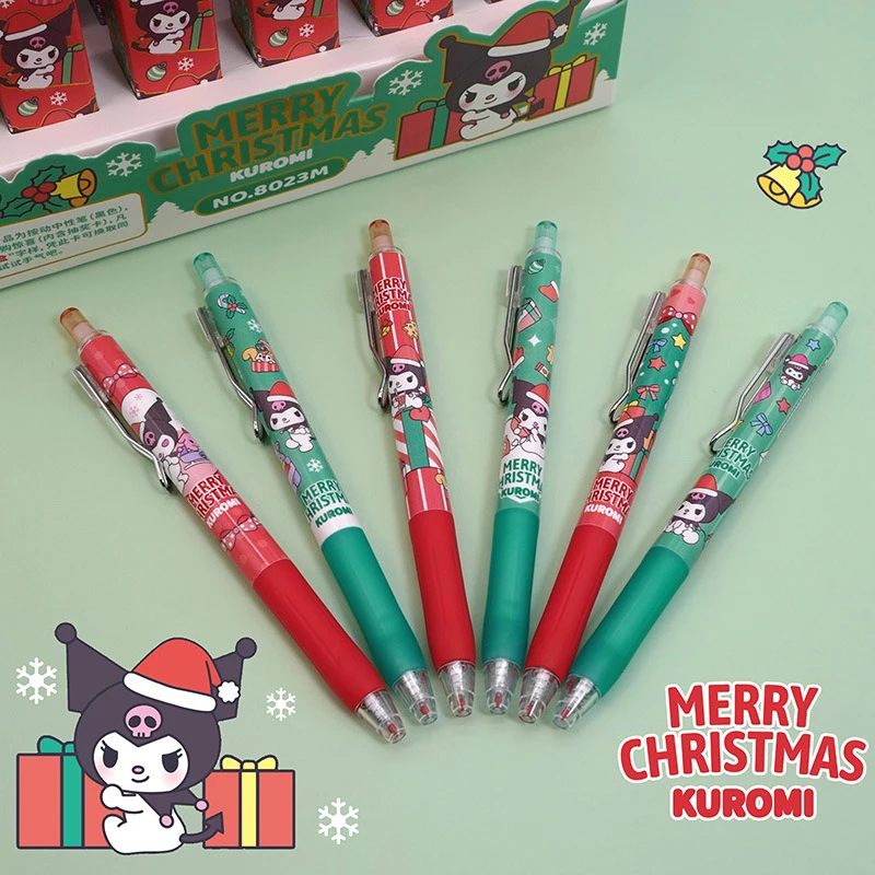 Imagem -03 - Sanrio Christmas Kuromi Black Press Gel Pen Signature Pen Estudante Kids Learning Papelaria 0.5 mm Bonito Novo Atacado 2023