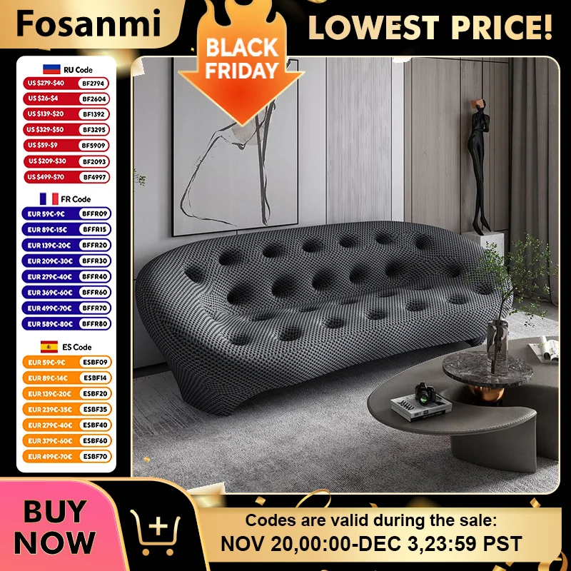 

Luxury 3D Knitte Fabric Sofa with Solid Wood Frame Comfort Soft Sponge Seat Couches for Living Room Modern Office Lounge Sofas