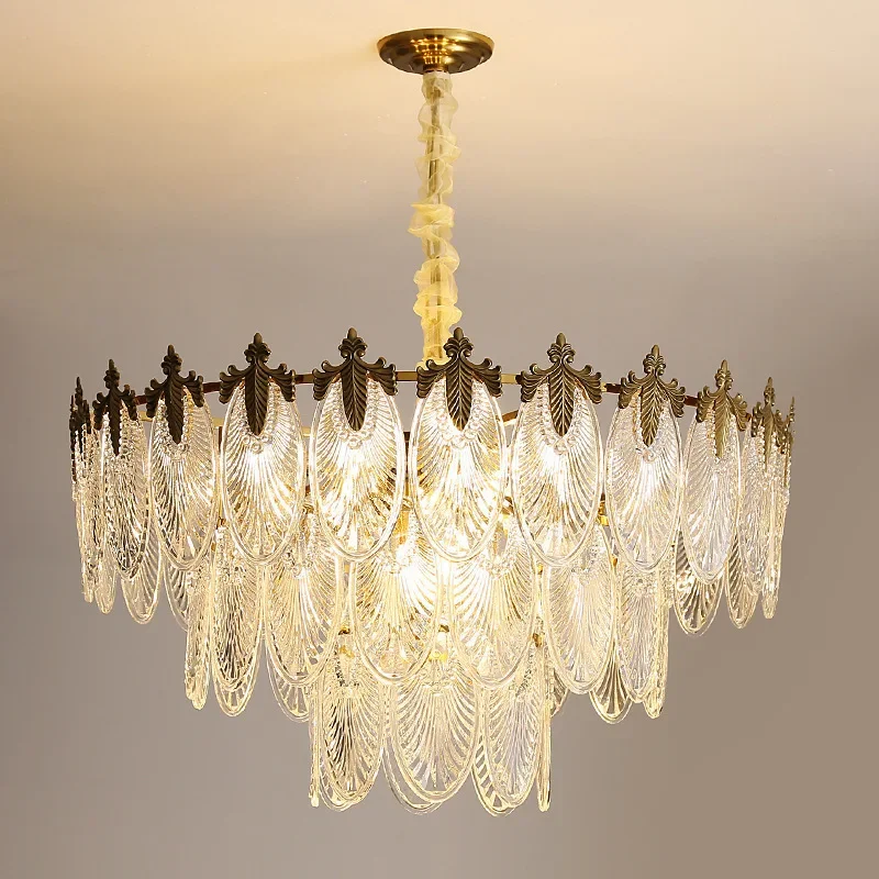 

Luxury-lite glass chandelier French court style chandelier retro living room dining room bedroom master bedroom creative lamp