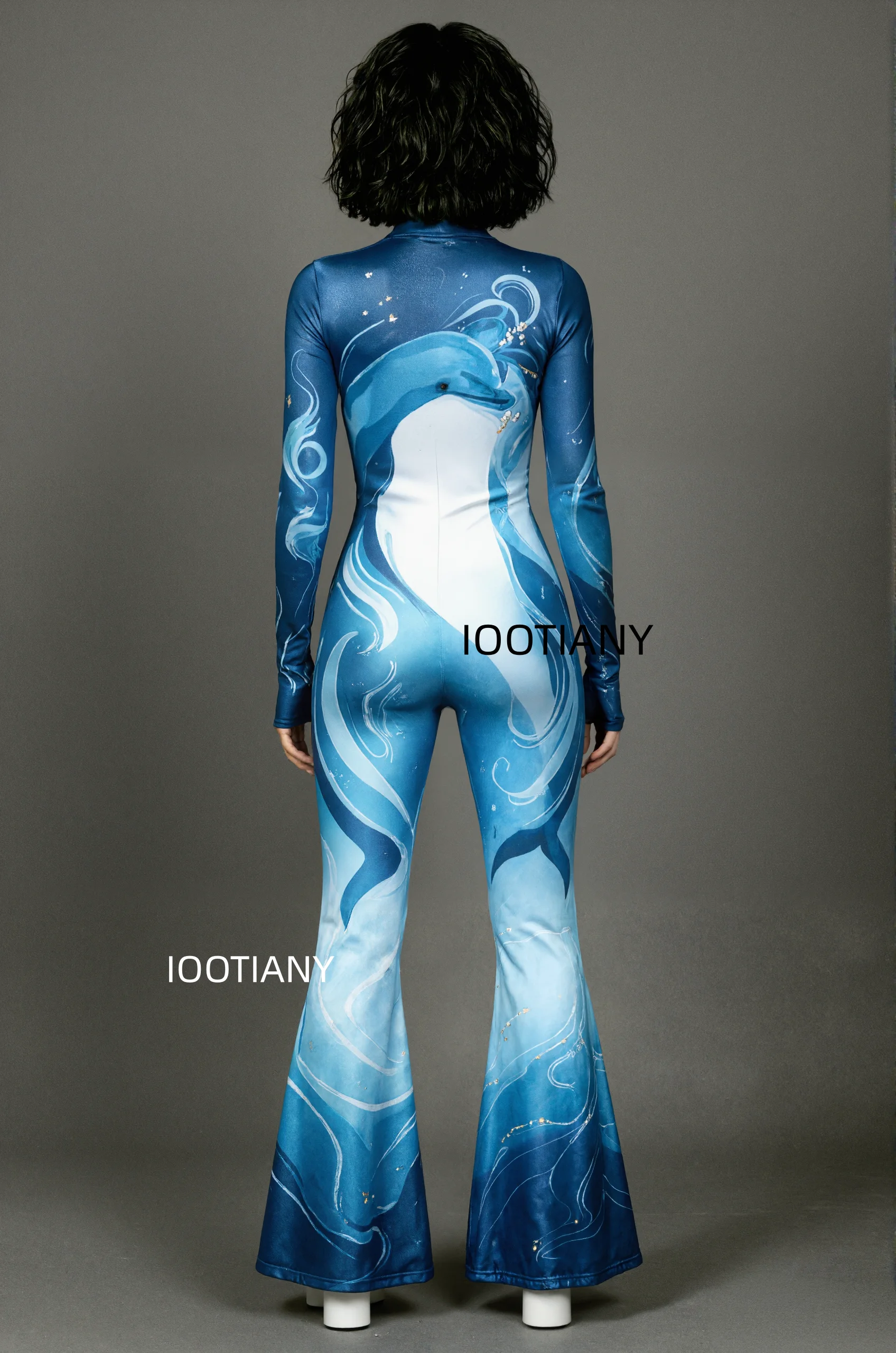 Damen Retro Skinny Flared Bell Bottom Jumpsuit, königlicher Bühnen-Performance-Bodysuit, Leoparden-Club-Cosplay-Show-Outfit – Detail 29