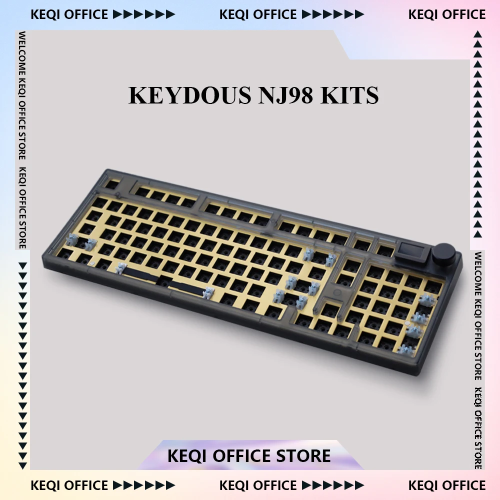 

Keydous NJ98 Mechanical Keyboards Kits 3 Mode Wireless Bluetooth Hot Swap Aluminum Brass with Knob Screen Gamer Keyboards for PC