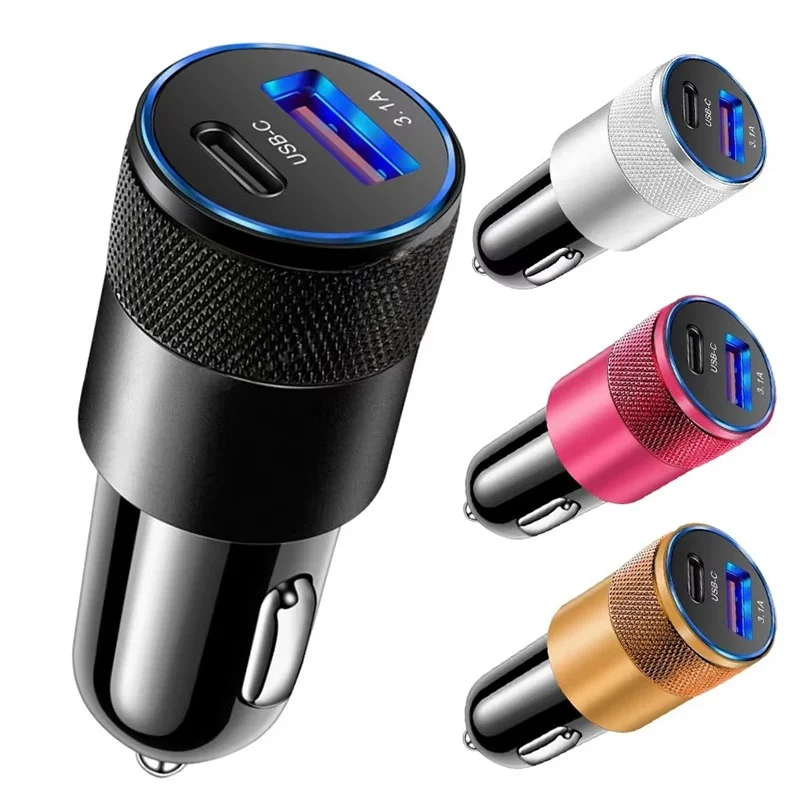 66W USB Car Charger Type C Fast Charging Adapter PD Phone Charging Plug Cigarette Lighter Socket For iPhone Xiaomi Huawei Models
