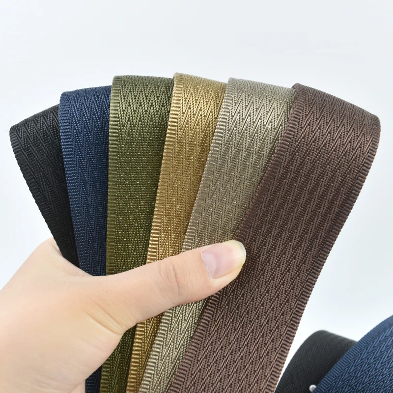 

1-5M 38mm Nylon Webbing Strap 2.4mm Thick Ribbon Band Decorative Braid Belt Sling Bias Binding Bag Strap DIY Sewing Accessories