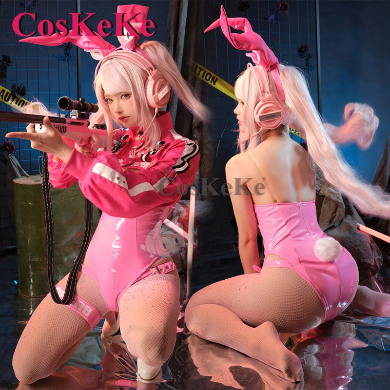 CosKeKe Alice Cosplay Anime Game NIKKE Costume Sweet Nifty Sexy Bunny Girl Jumpsuits Women Halloween Party Role Play Clothing