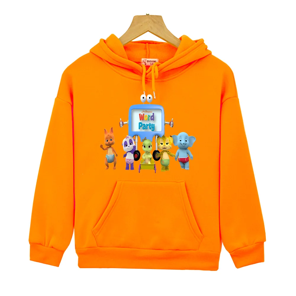 Word Party Cartoon TV Show Hoodie for Autumn/Winter Little Kids Clothing Kids Windproof Anti Bacterial Sweatshirts New Pullovers