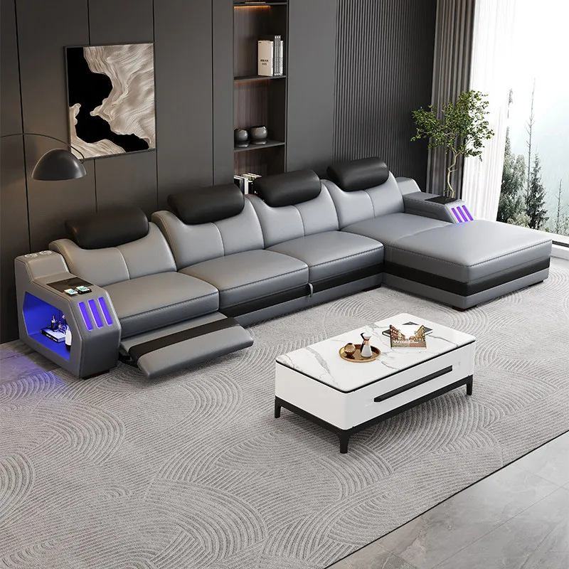 Factory Direct 2026 Leather functional bed space capsule chair concubine combination smart modern simple corner