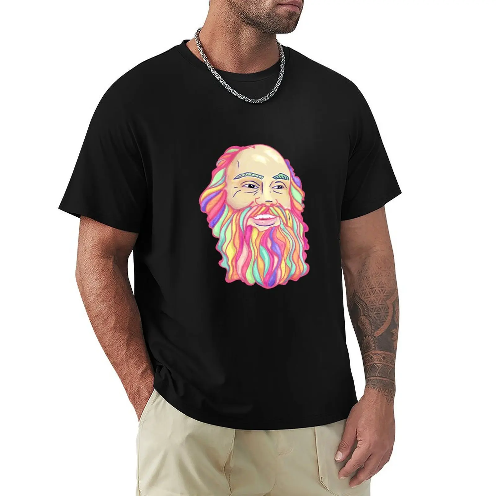 

Rainbow Ram Dass T-Shirt summer shirt custom t shirt oversized t shirts for men