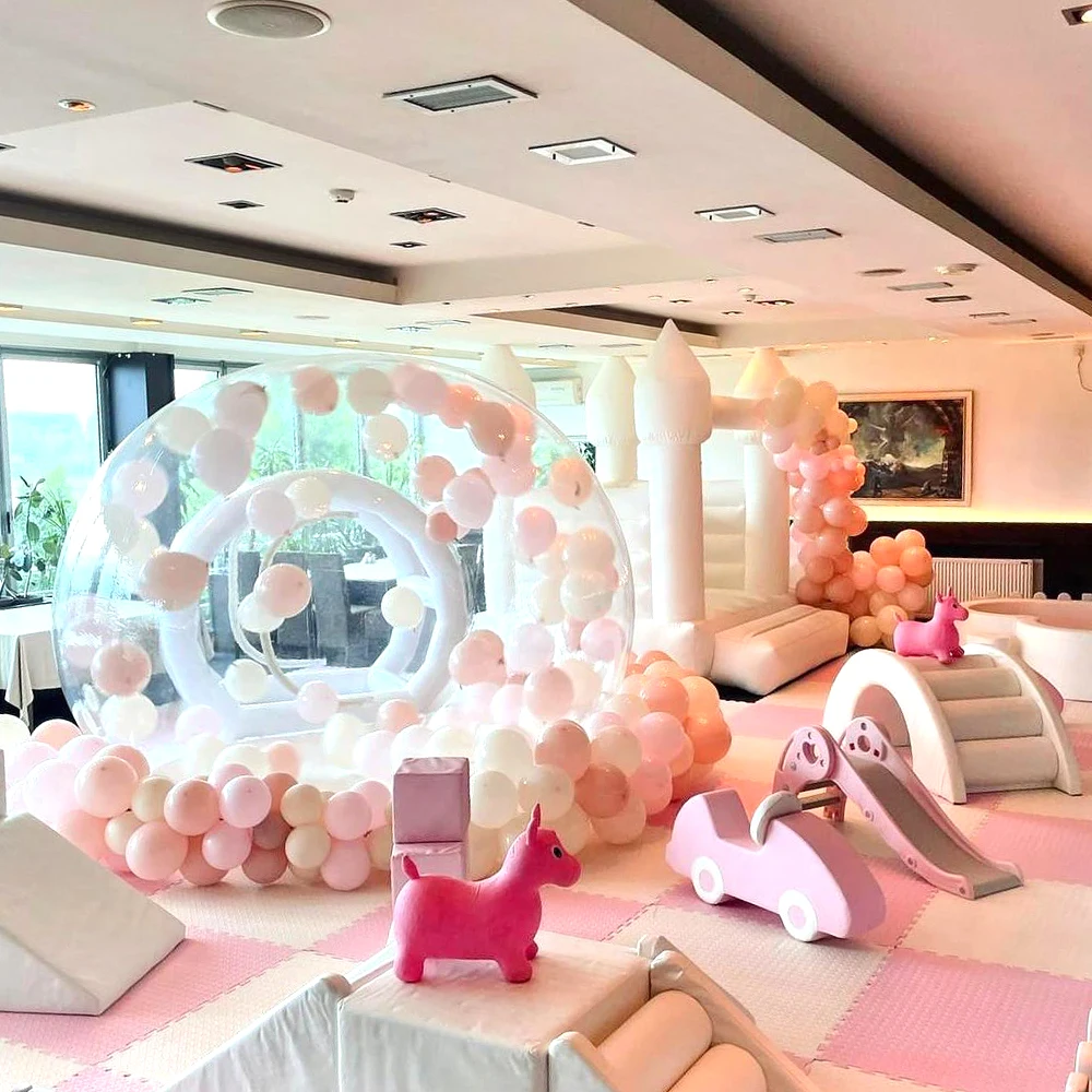 

Children's Indoor Soft Game Equipment Outdoor Party Equipment Climbers Playground White Kids Soft Play Inflatable Bounce Castle