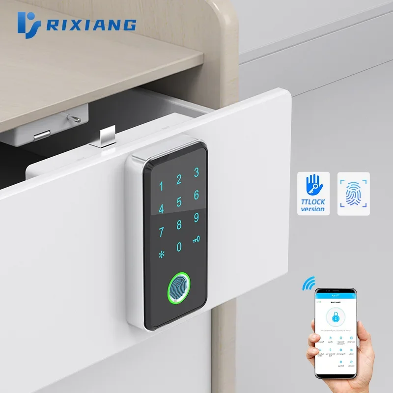 Smart Fingerprint Digital Rim Lock Blue Tooth Keyless Password Mobile Code Cabinet Lock Card Cabinets Wardrobe Electronic Lock