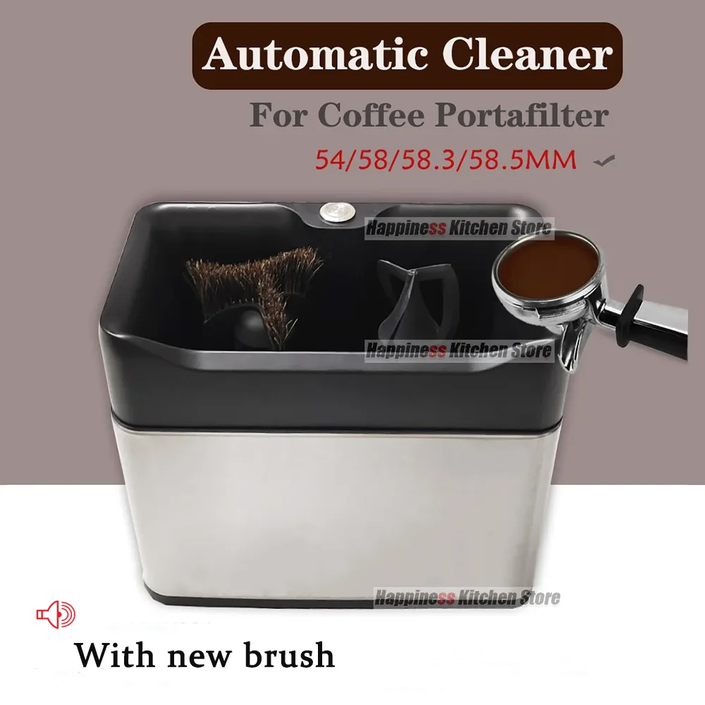 

Automatic 58mm Coffee Portafilter Cleaner Electric Cleaner For 54/58.3/58.5mm Portafilter Stainless Steel Commercial Coffee