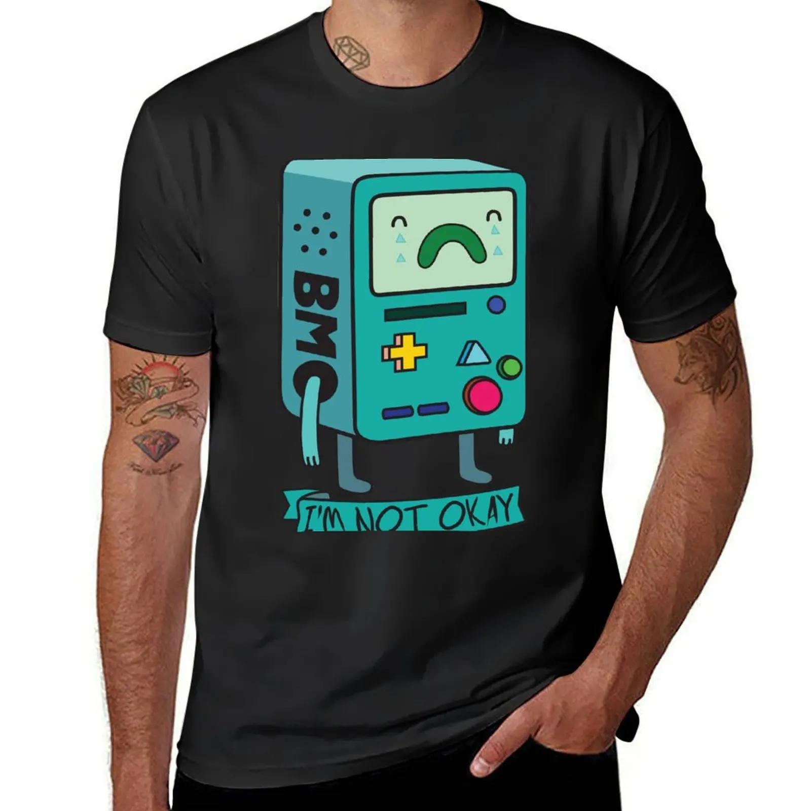 BMO sad T-Shirt korean fashion tees cute tops mens t shirts