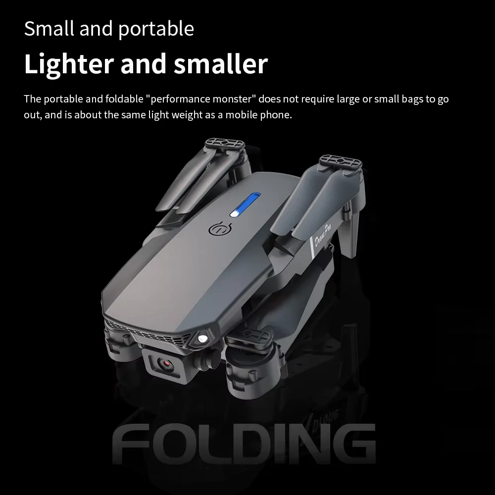 Professional Drone E88 4k wide-angle HD camera WiFi fpv height Hold Foldable RC quadrotor helicopter Camera-free children's toys