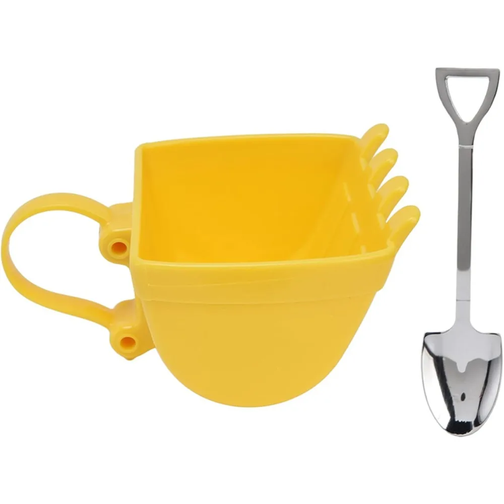 

Funny Cup, Excavator Plastic Cup with Metal Shovel Spoon, Creativity Coffee Milk Mug Cake Container, Best Birthday Gifts