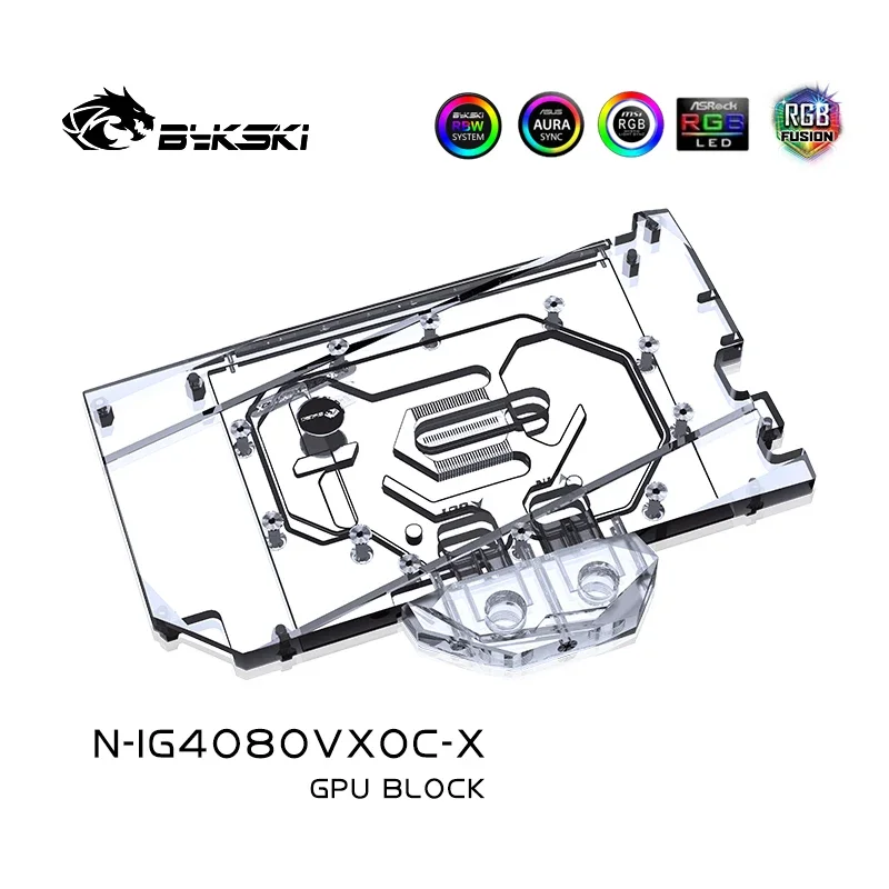 Bykski GPU Water Cooler For Colorful iGame RTX 4080 Vulcan OC VGA Water Block 4080 With Backplate 5V/12V RGB N-IG4080VXOC-X