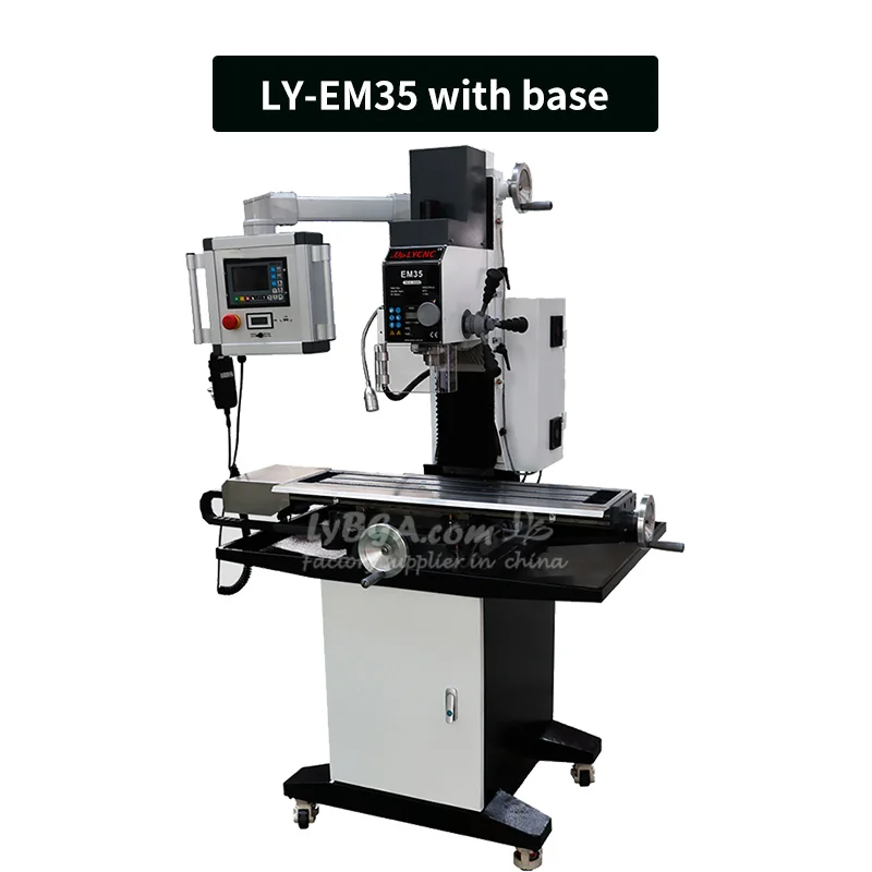 LY-EM35 Drilling and Milling Machine Vertical Multi-functional Home Metal Electronic Milling Device with Base for Aluminum