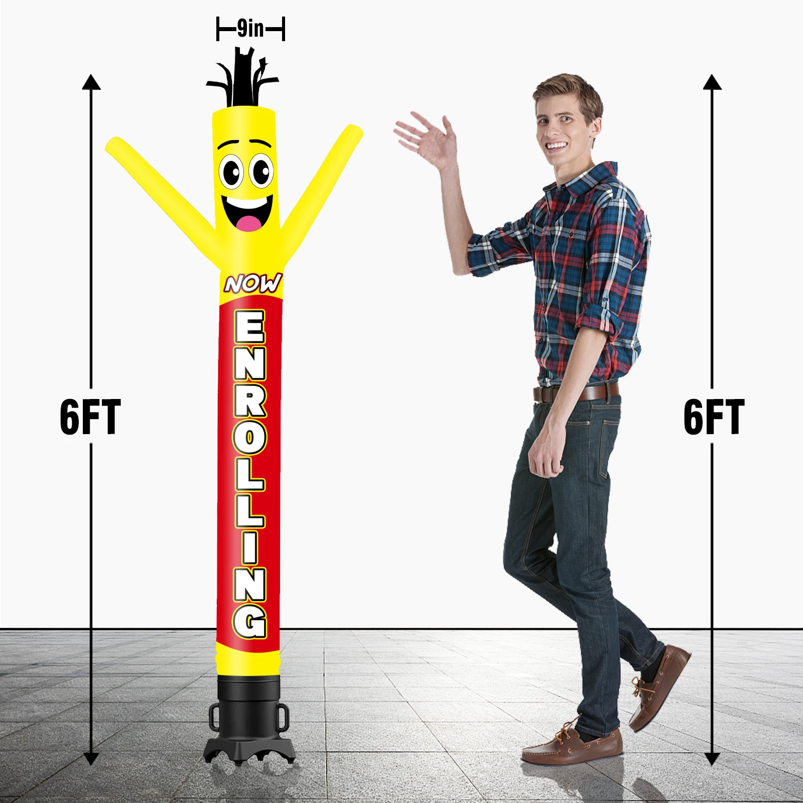 6/10/15/20FT Tall Inflatable Enrolling Dancing Guy for Outdoor Decoration Advertising(Blower Not Included)Sports