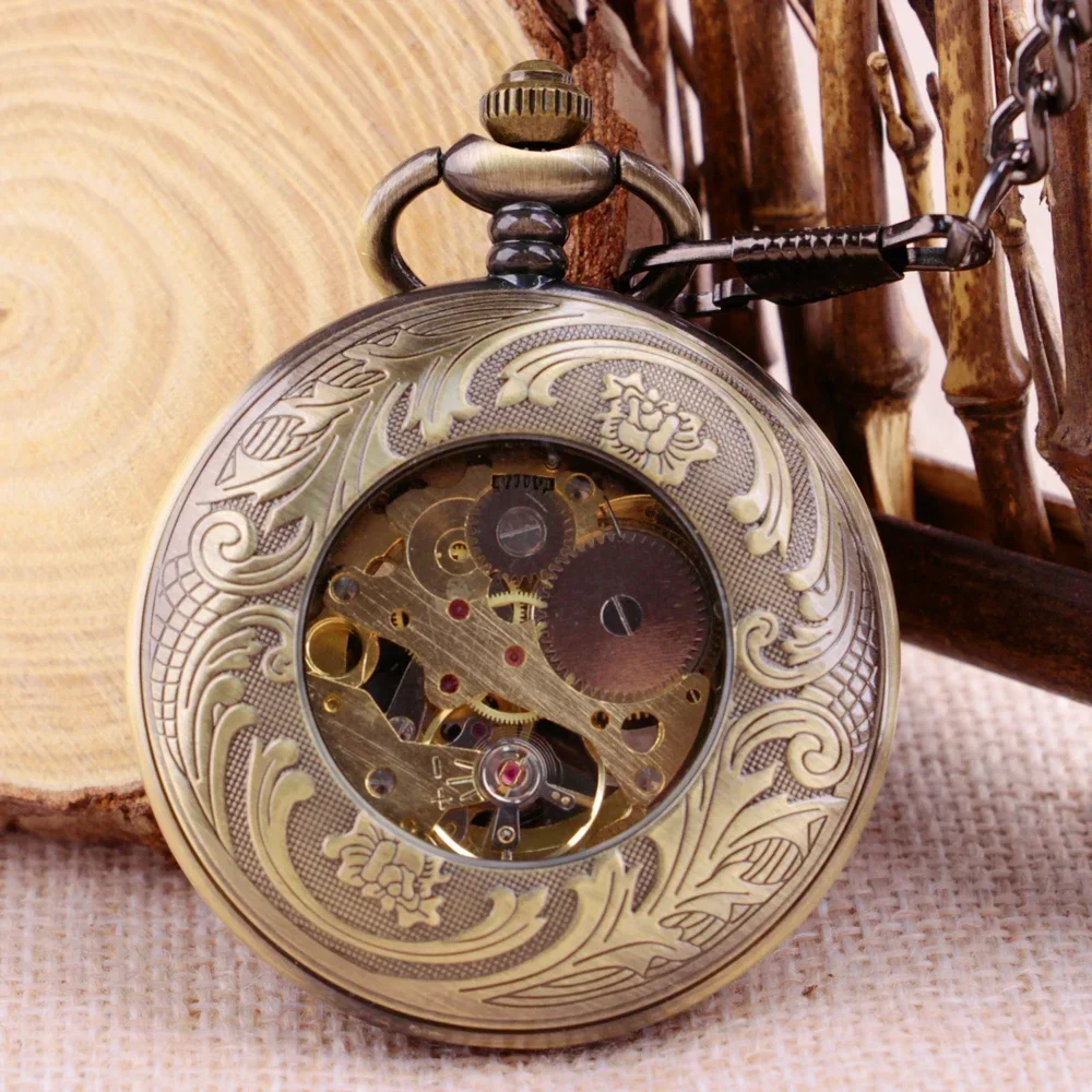 Horloge creuse demi-chasseur pour hommes et femmes, design de chèvre à l'ancienne, vent à la main, modules mécaniques, montre de poche Seton, pendentif JOO