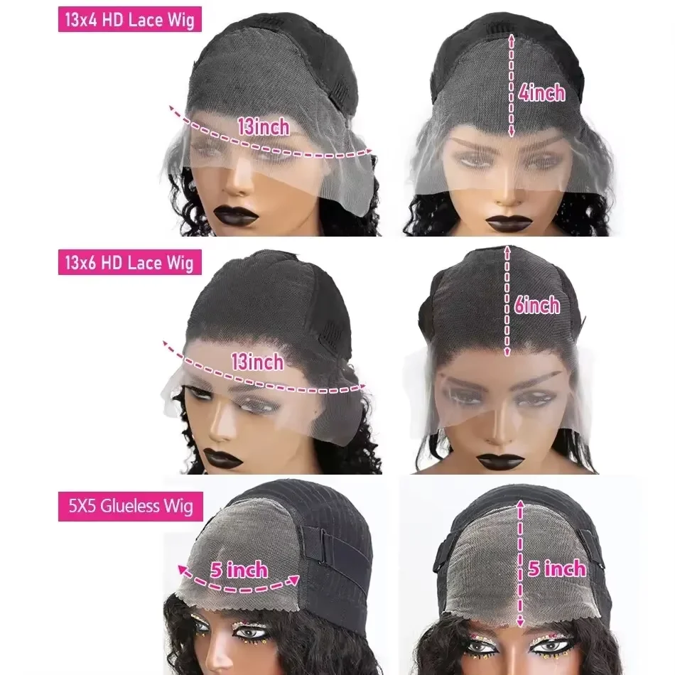 13x6 HD Lace Frontal Wigs Brazilian Human Hair 40 42 Inch Super Long Loose Deep Wave Curly Design Soft Fluffy Natural Looking Women Lace Wigs