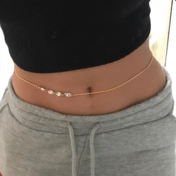 Simple Waist Chain Sexy Belly Chain Shiny Stone Body Accessories Fashionble Harness Jewelry