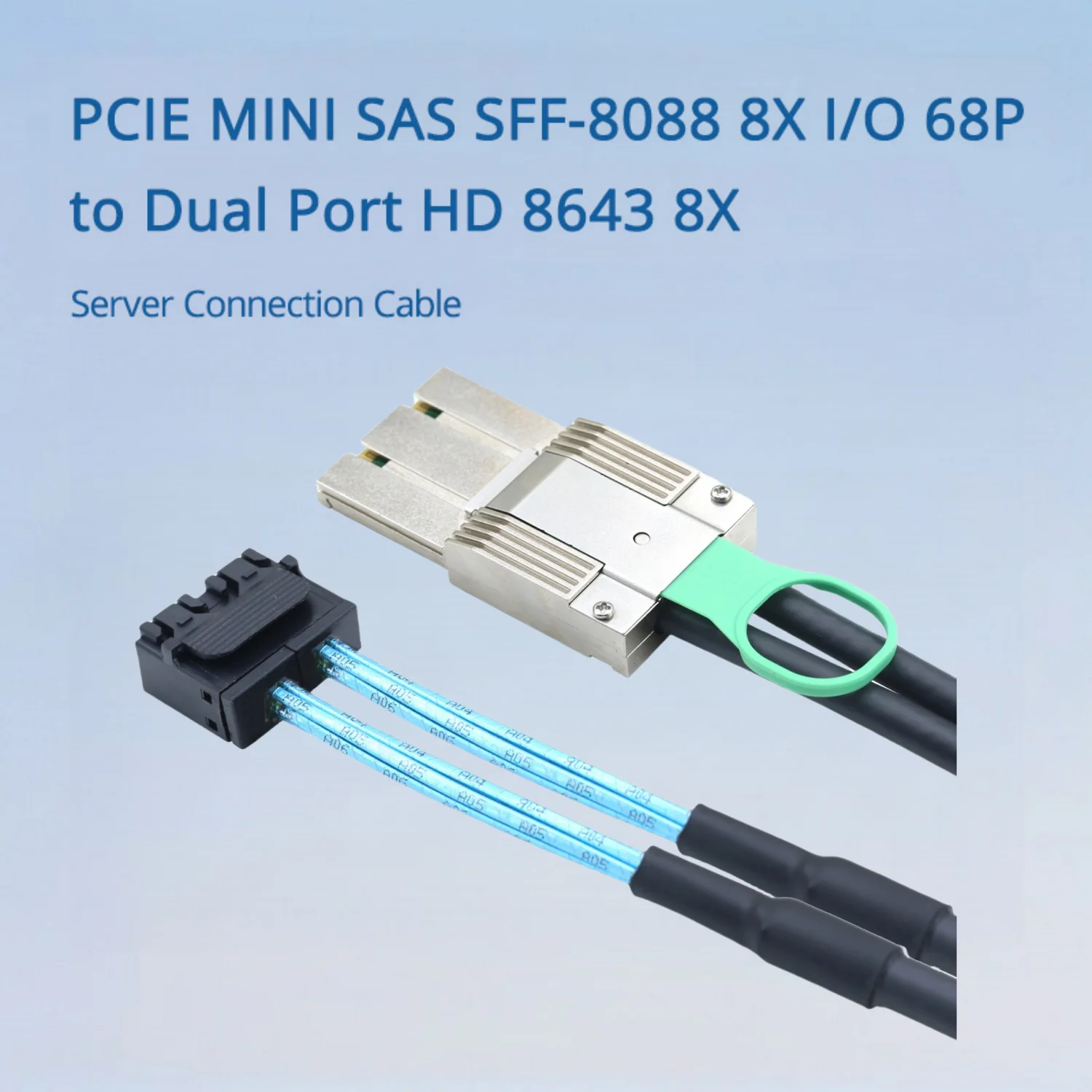 

PCIE MINI SAS SFF-8088 8X I/O 68P To Dual Port HD 8643 8X Server Cable Length Optional 0.5M 1M 2M