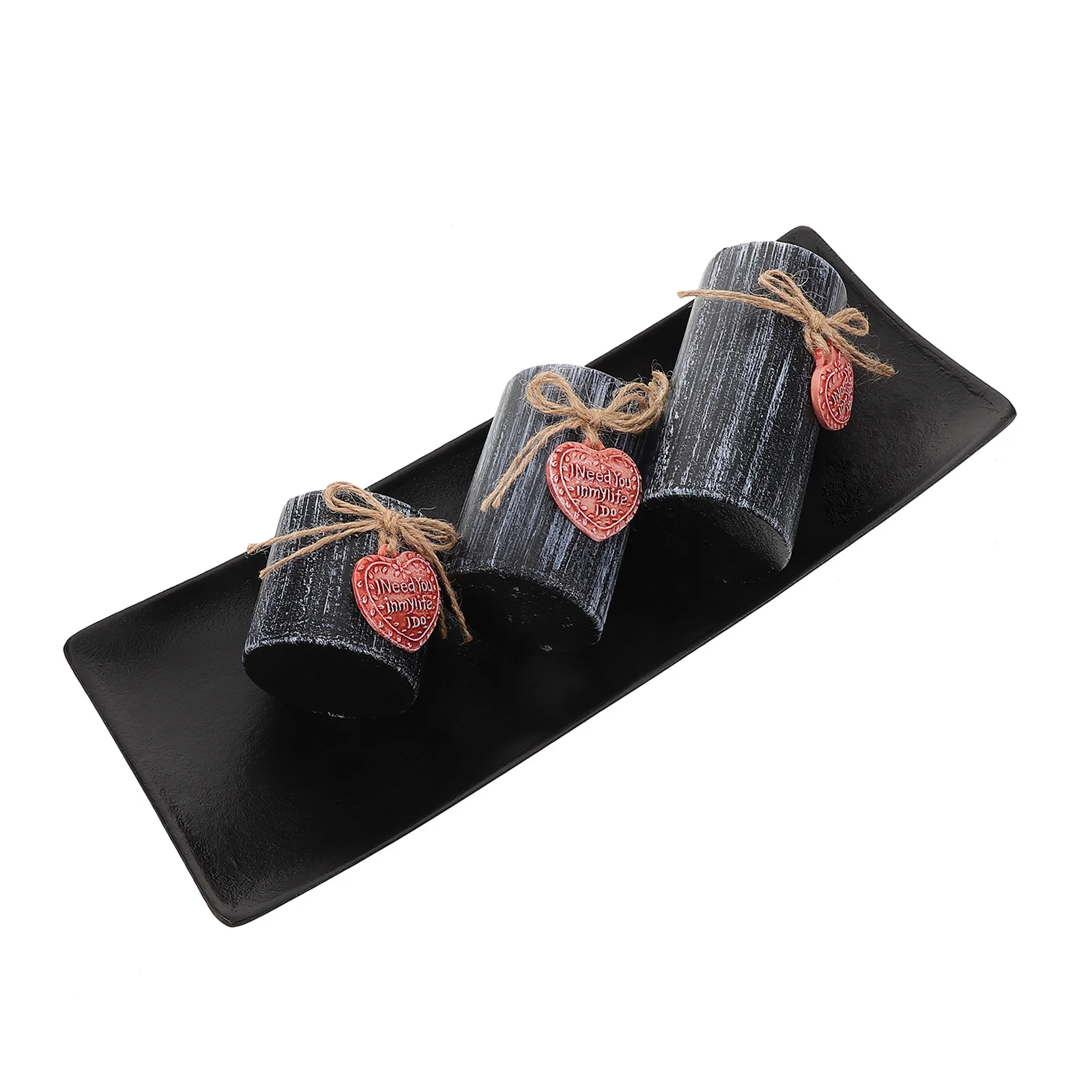 

Heart Shaped Holder Set Vintage Resin Tealight Holder for Home Decor Coffee and Dining Table Centerpiece Tray