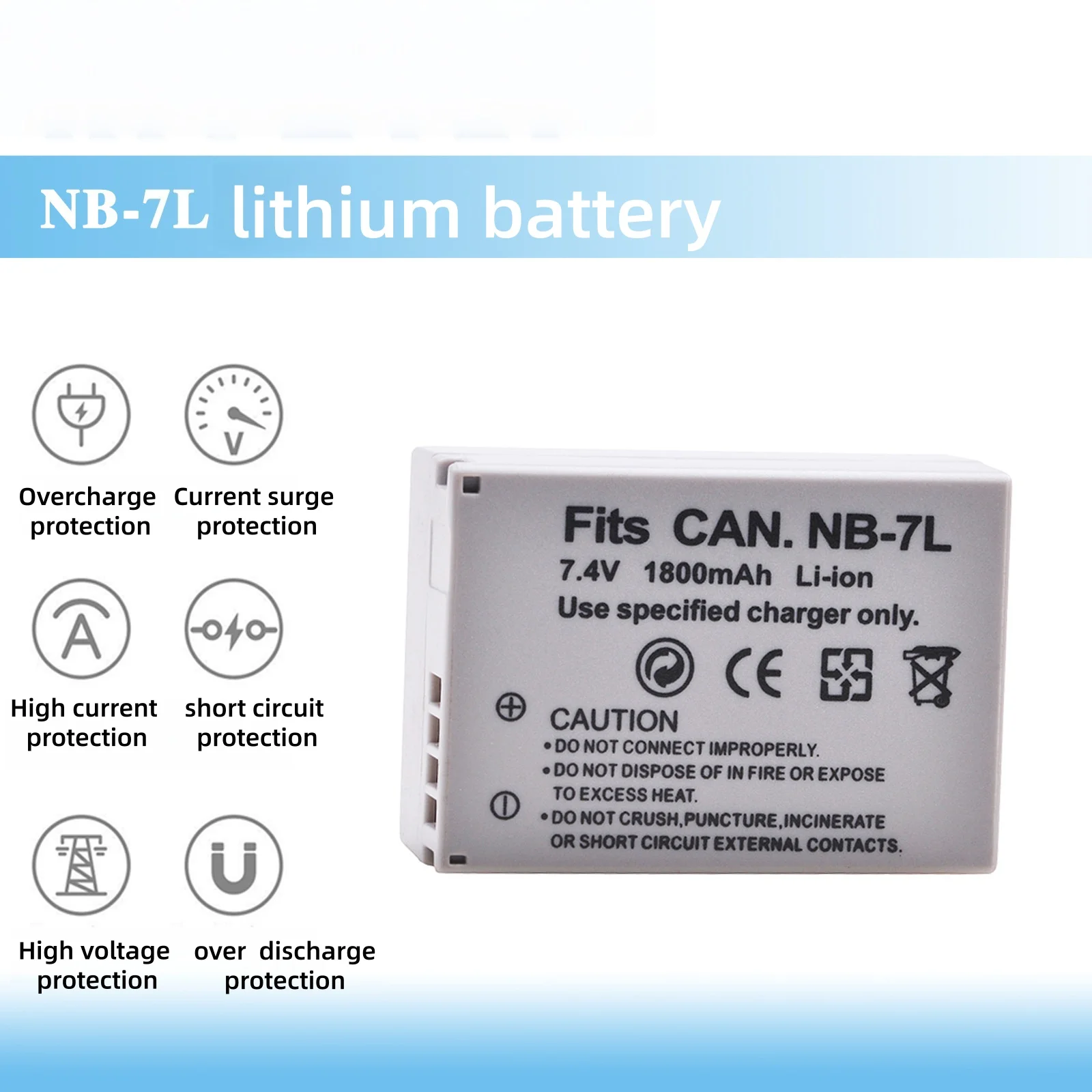NB-7L 7.4V 1800mAh Camera Battery for Canon G10 G11 G12 SX30IS SX3 High-Quality High-Performance Li-ion Battery