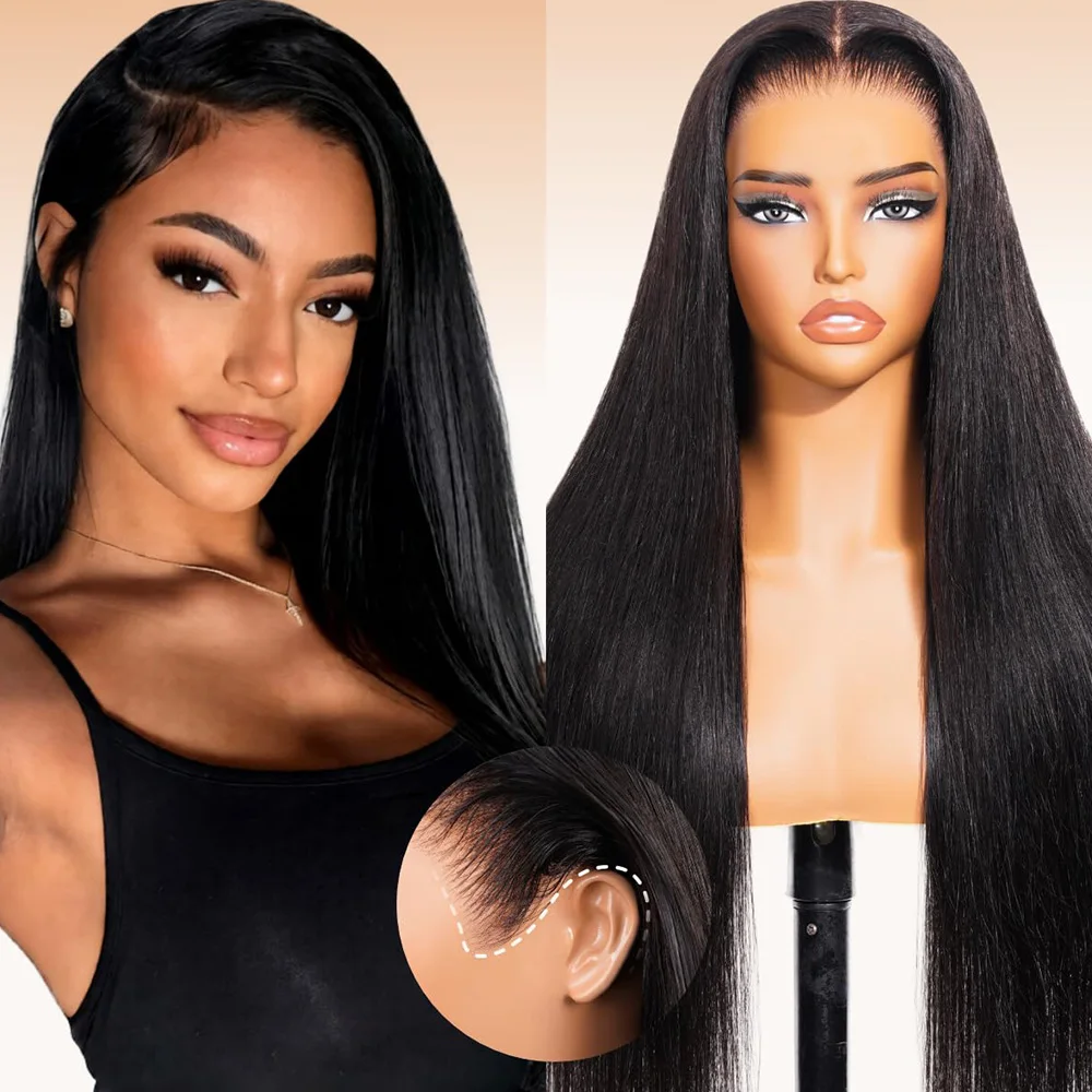 

Прямой парик с HD-кружевом 13x4, прозрачные HD-кружевные парики 13x6 для женщин, парики из натуральных волос 7x6 без клея, бразильские, 40 дюймов