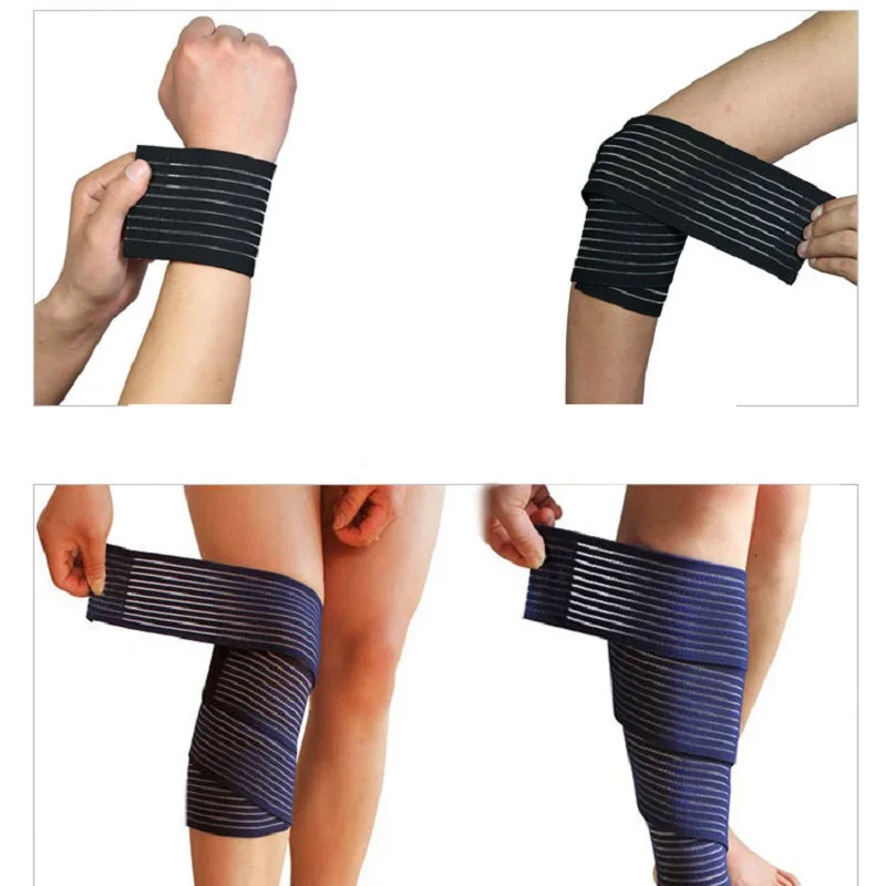 1PC 40~180cm High Elasticity Compression Bandage Sports Kinesiology Tape for Ankle Wrist Knee Calf Thigh Wraps Support Protector