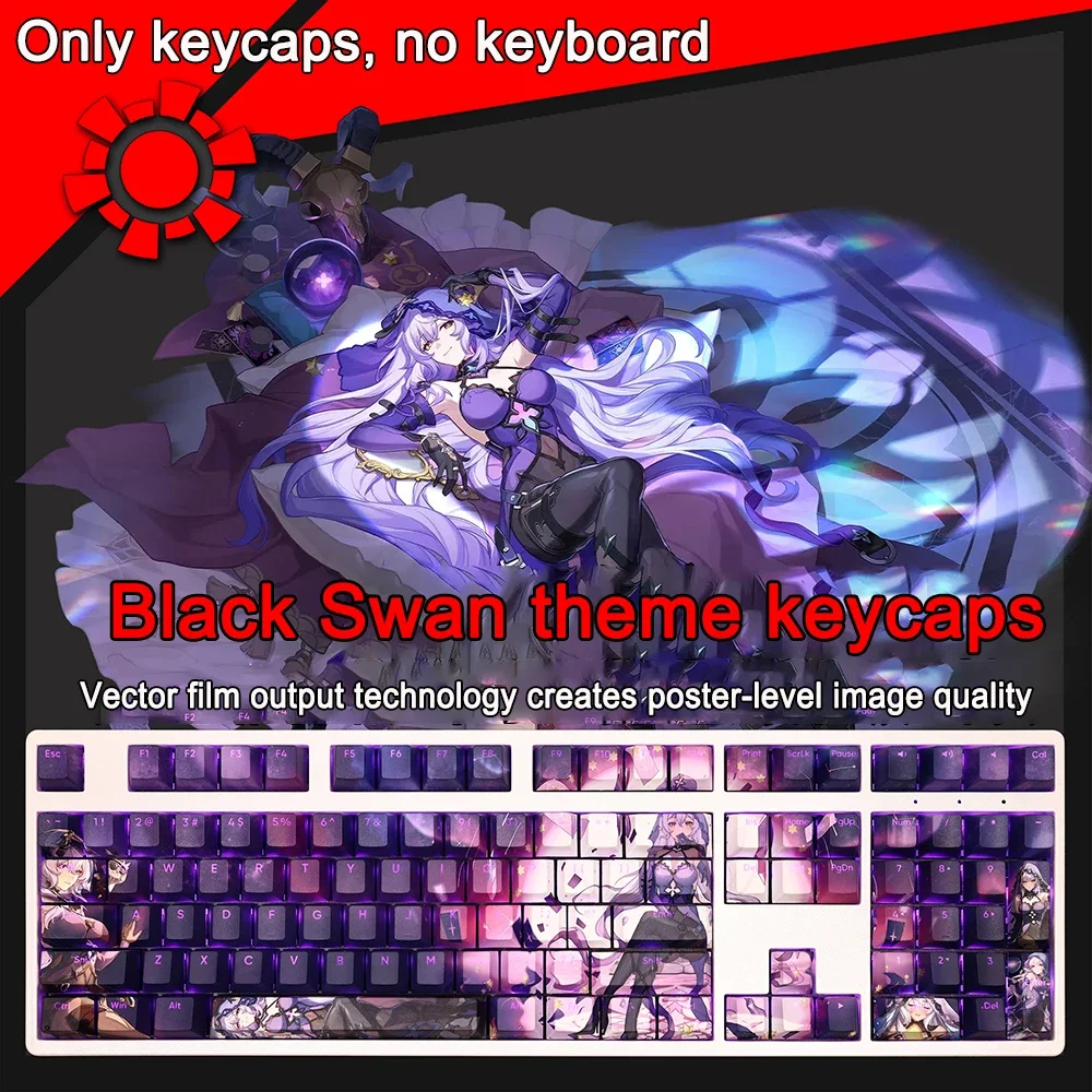 108 Tasten für Honkai Impact Keycap Bronya Zaychik PBT Subbed Cherry Hintergrundbeleuchtete Tastenkappen Anime-Tastenkappen für ANSI 61 87 104 108 Layout – Detail 22