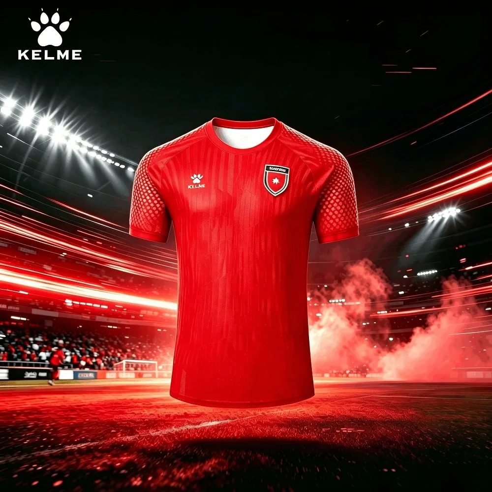 Nouveau maillot de football JordanSoccer d'été KELME pour hommes, respirant, à séchage rapide, uniforme de sport, entraînement, match, t-shirt de football