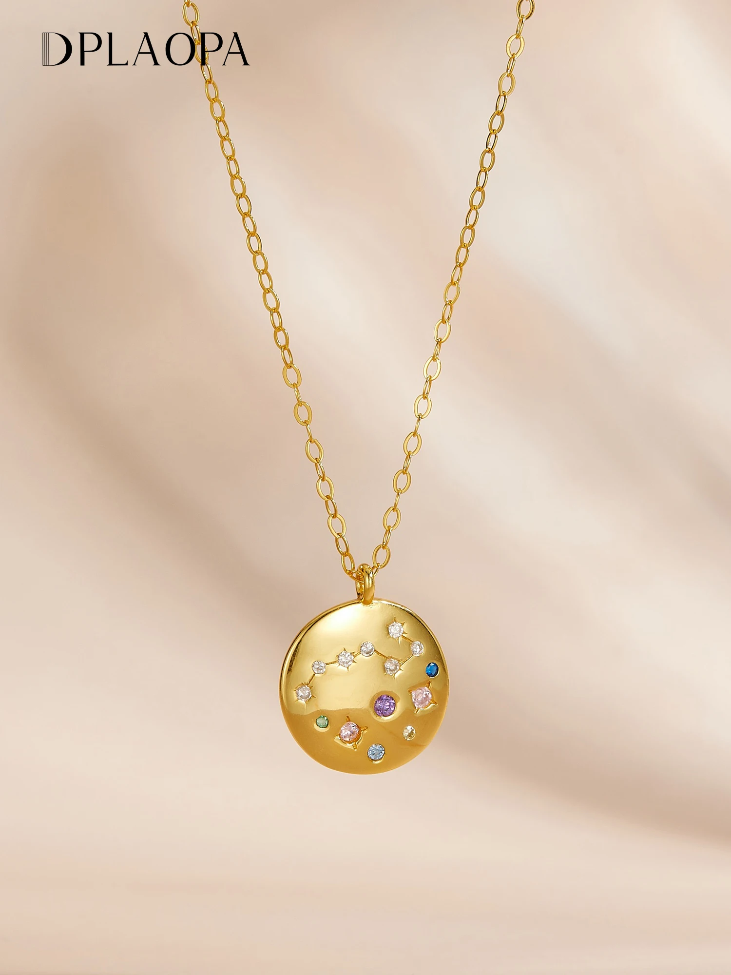 

DPLAOPA Women 925 Sterling Silver Round Colorful Zircon CZ Charm Long Necklace 2026 Chic Fashion Delicate Daily Gift Jewelry