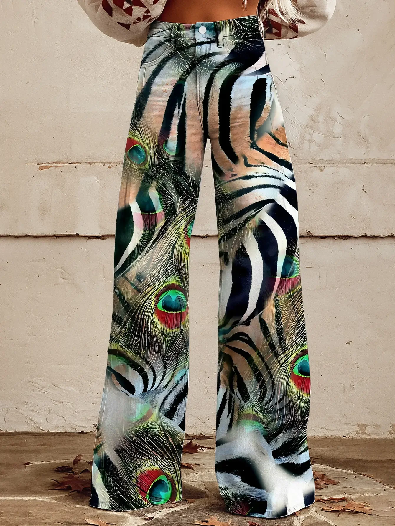 2026Ladies' slim fit wide leg flared pants fashionable multifunctional casual pants for women,Theme activities and casual attire