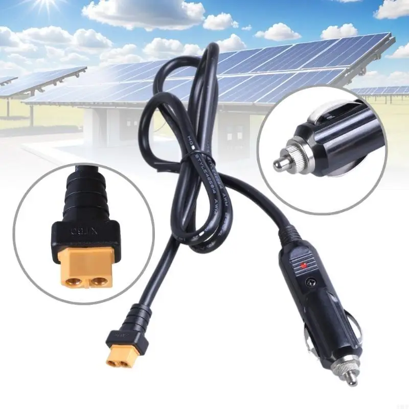 14AWG XT60 Female to Car Male Plug Cable 3.3Feet for Model Ships and Outdoor Energy Storage Power Cord 83CF