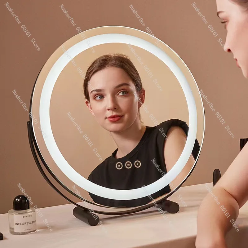 

Светодиодное зеркало для макияжа со светодиодной подсветкой, домашнее настольное зеркало для макияжа, настольный светильник, роскошное интернет-интеллектуальное туалетное зеркало знаменитостей