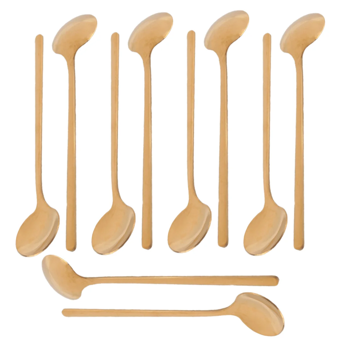 Qualitative Stainless Steel 10 Pcs Espresso Spoons Teaspoons for Coffee Sugar Dessert Cake Ice Cream Soup Antipasto (Gold)