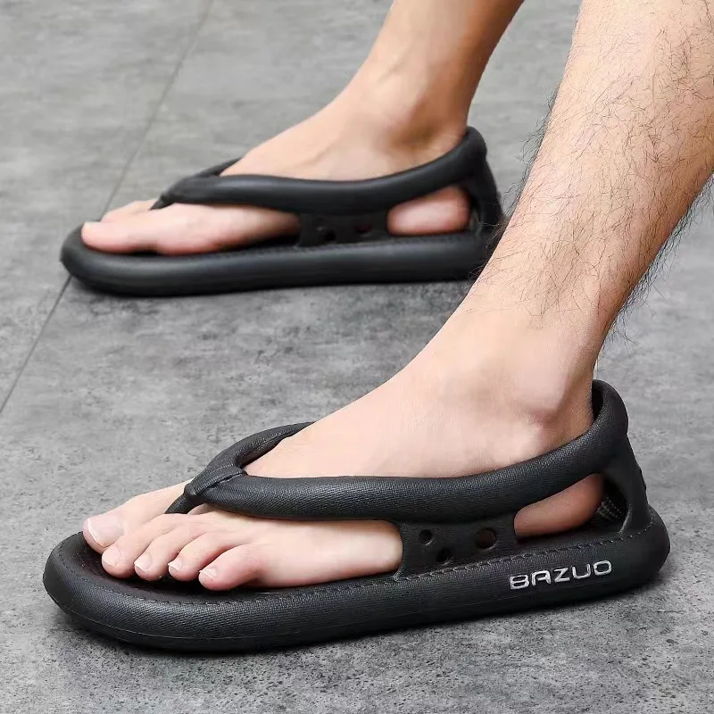 

Flip Flops Men Sandal Non-slip Flip Flops Hollow Out Slippers Platform Women Shoes Summer House Couples Soft Men Slippers Flats